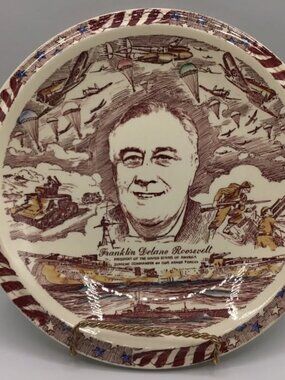 VERNON KILNS: FDR War Time President 1942 Military World War 2 Plate